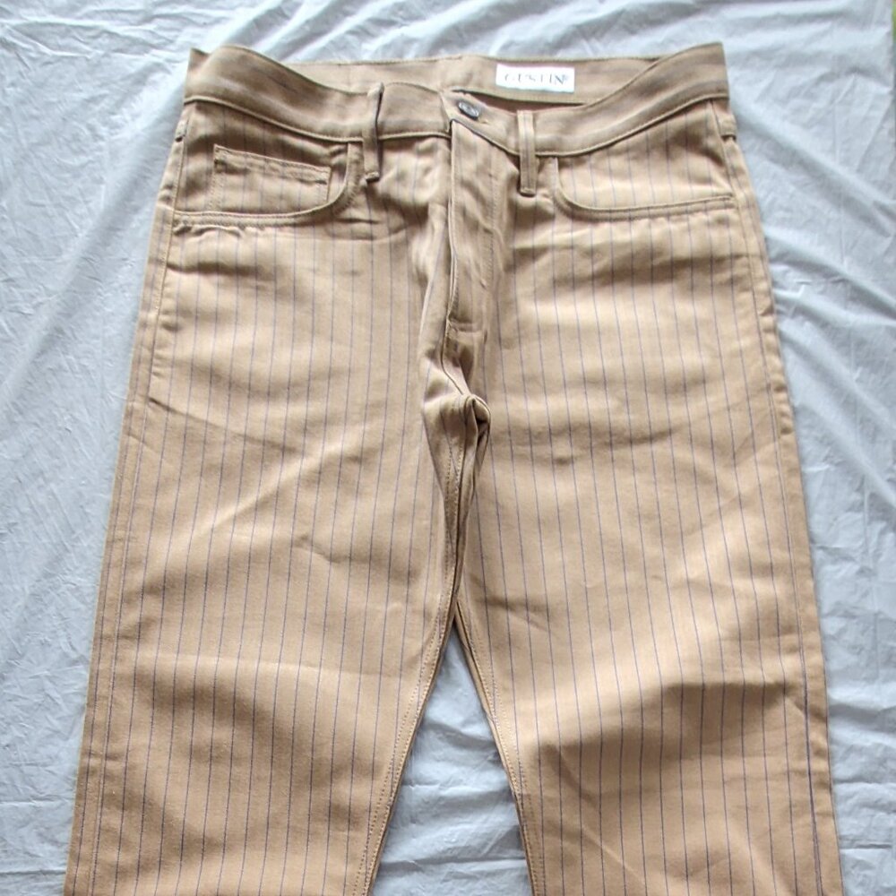 Gustin #105 Japan Pinstripe Herringbone 5 Pocket Khaki 36"(34")/27" Cotton